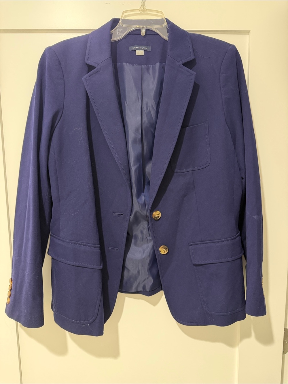 Vintage Women’s Tommy Hilfiger Royal Blue Two-Button Blazer Size 14